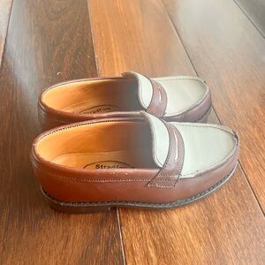 Mocassins - Boys shoes - Stradford - Size 30 (12.5 US) - Brown and White Leather